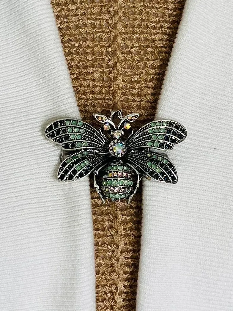 Sweater Clips Mint Green Rhinestone Bumble Bee Sweater Clip Navy Blue Bee Honey Bee Collar Pin Jewelry Gift Gifts for Her by Fabulici