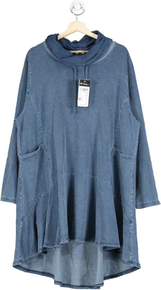 Ulla Popken Blue Vintage Look Long Pullover EU 50/52