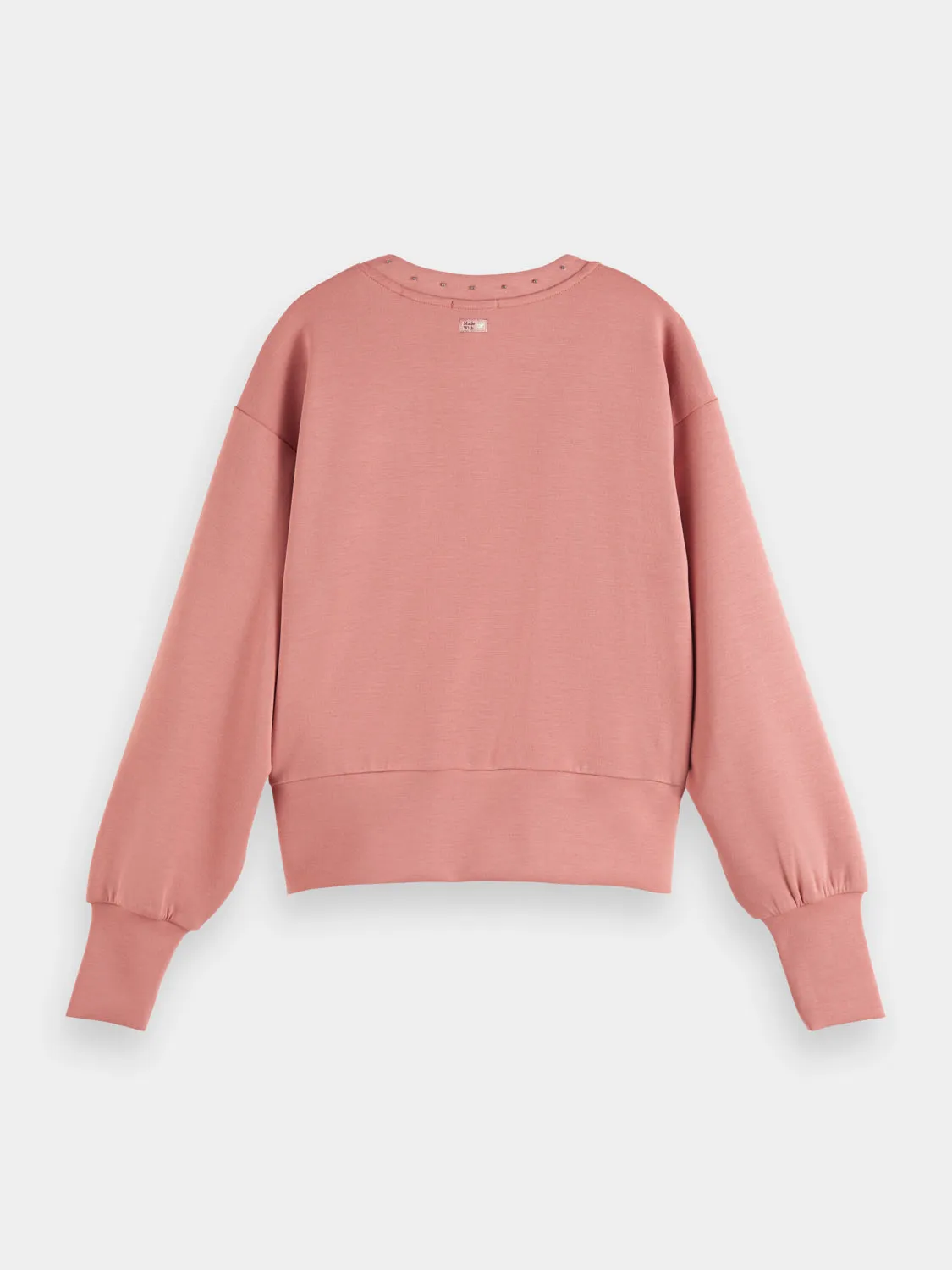 V-neck puff sleeved sweatshirt