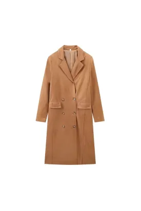 'Valentina'Collared Long Trench Coat Jacket