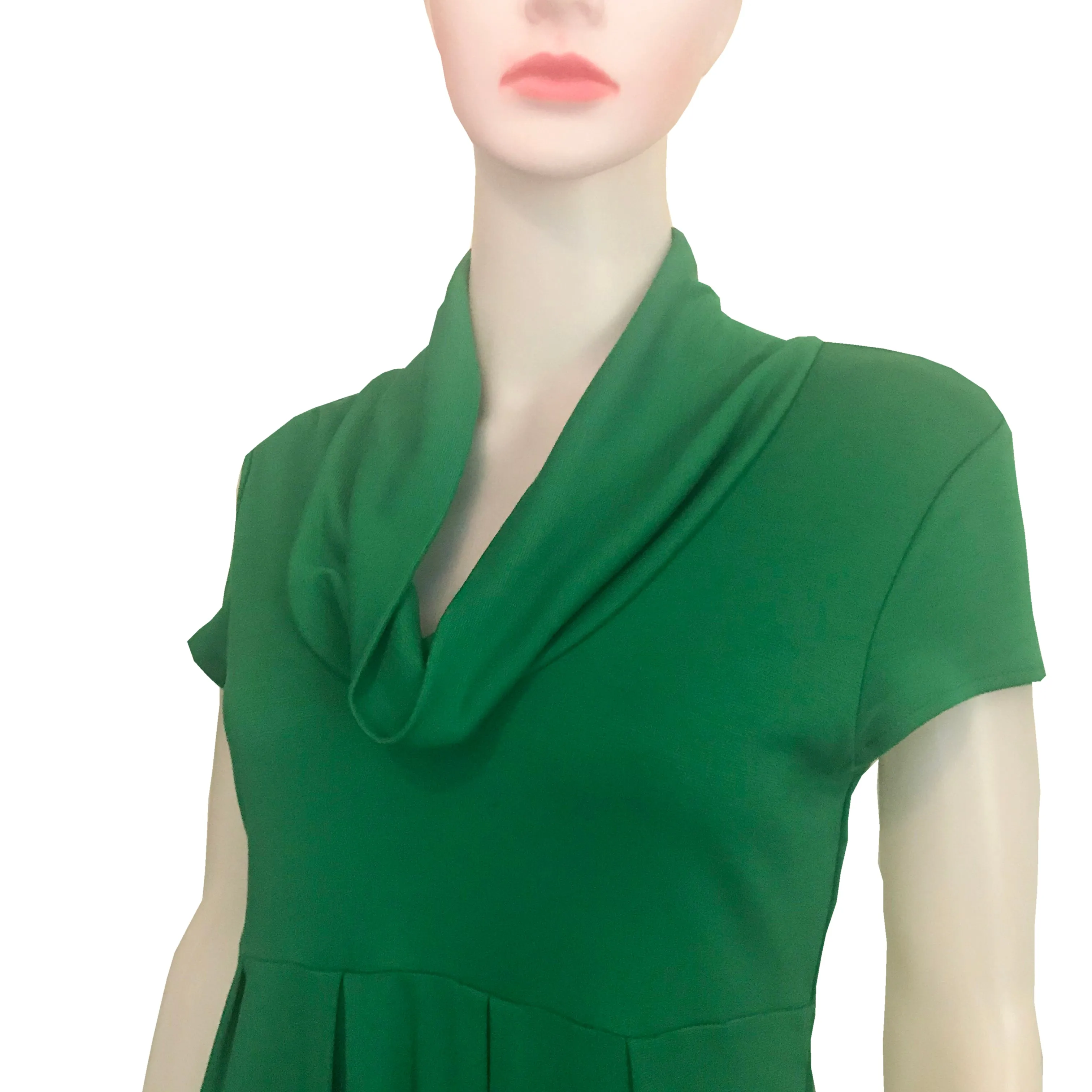 Vintage 1960s Green Cap Sleeve Dress