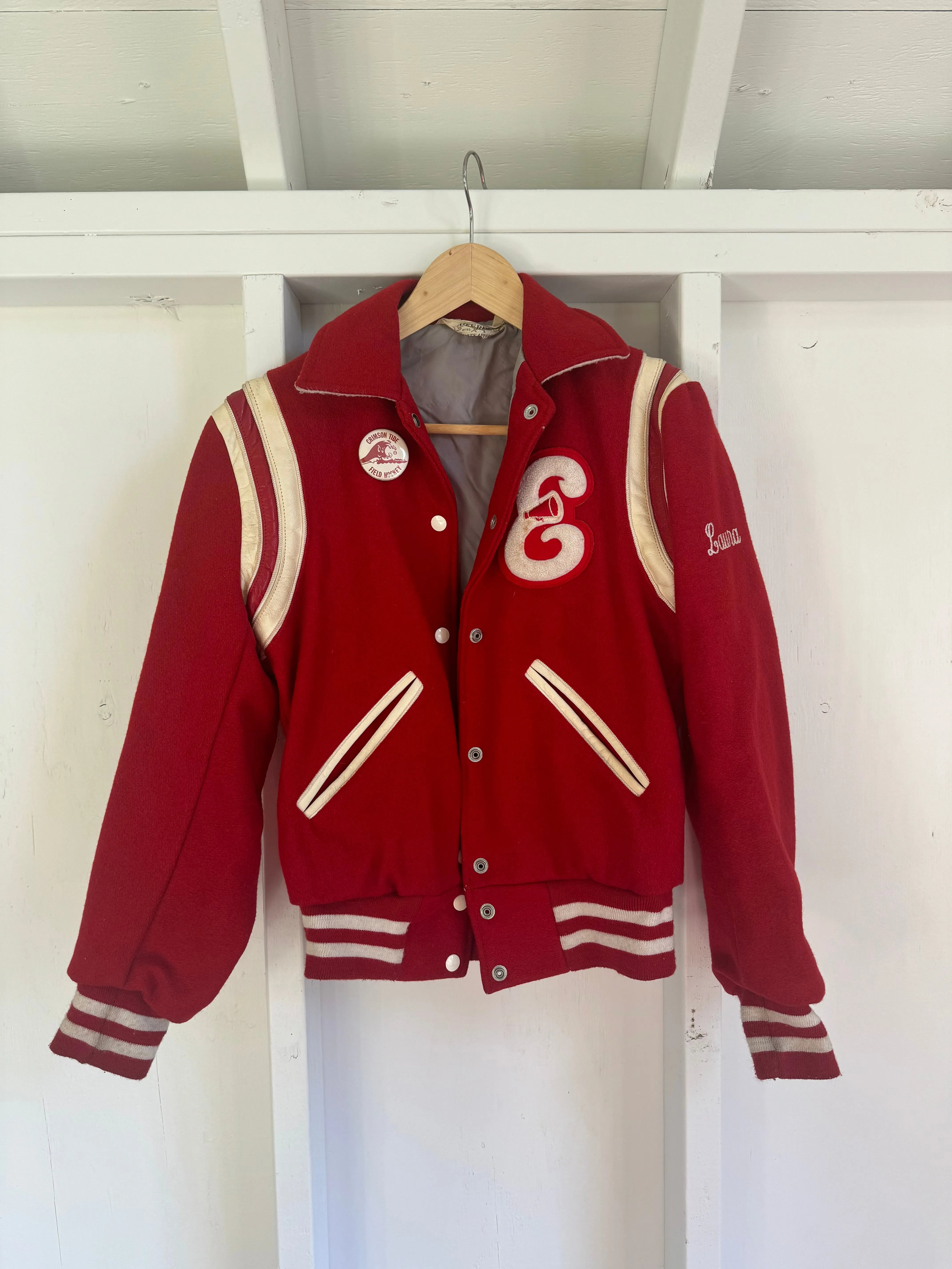 Vintage 1960s Red Letterman Jacket