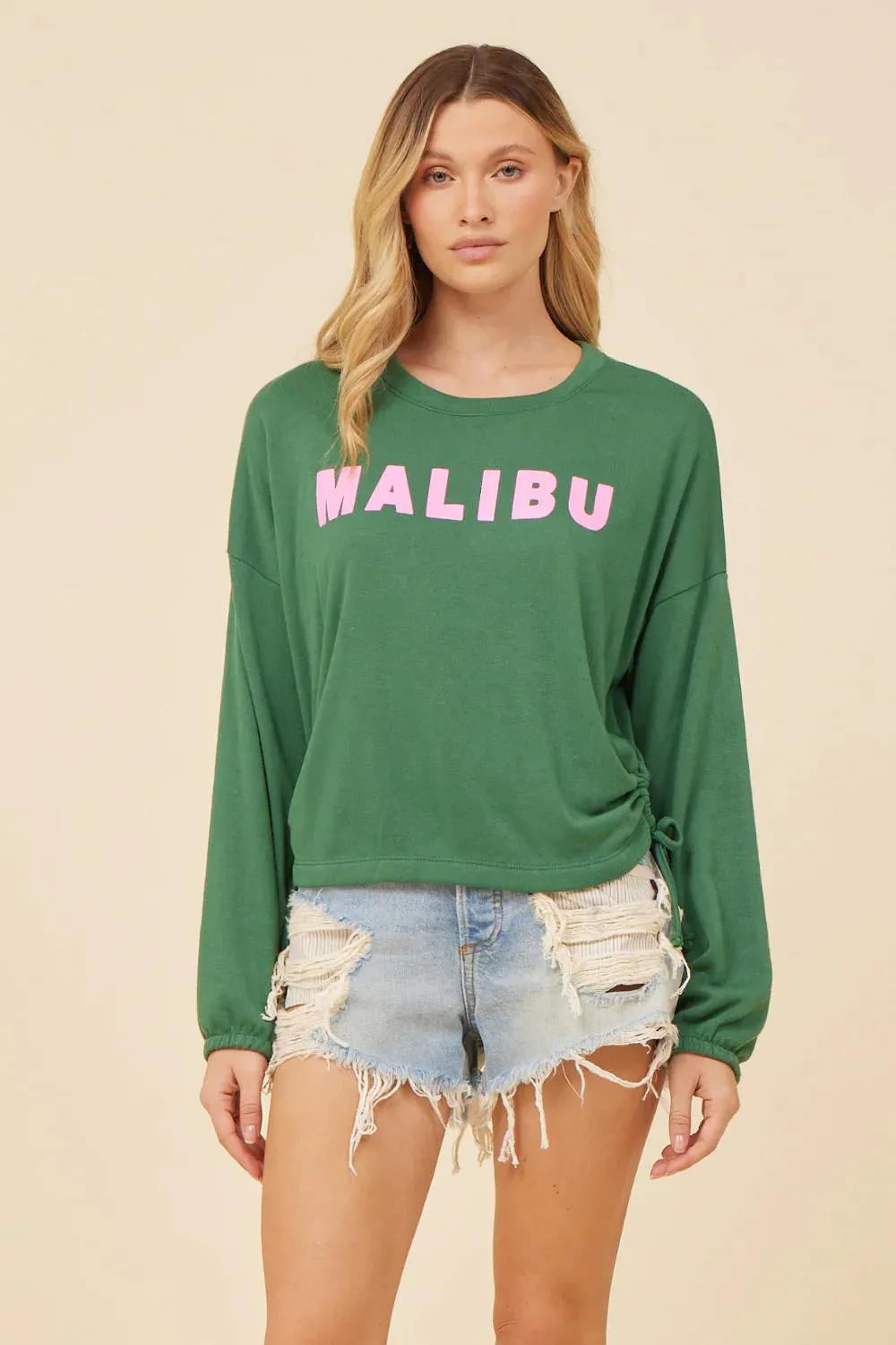 Vintage Havana Malibu Side Tie Crewneck