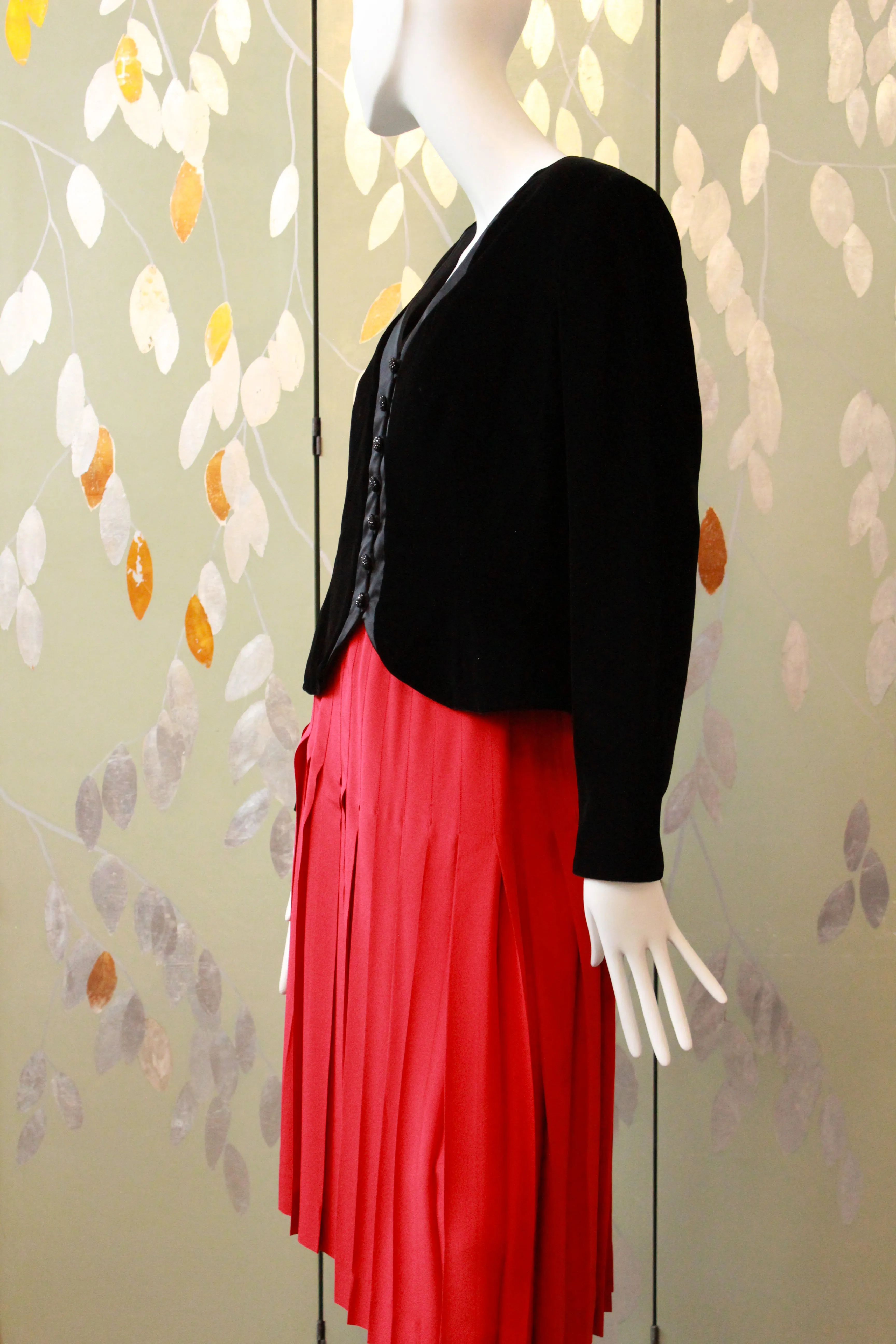 Vintage Late 1980 / Early 1990s Oscar De La Renta Black Blazer Top, M/L