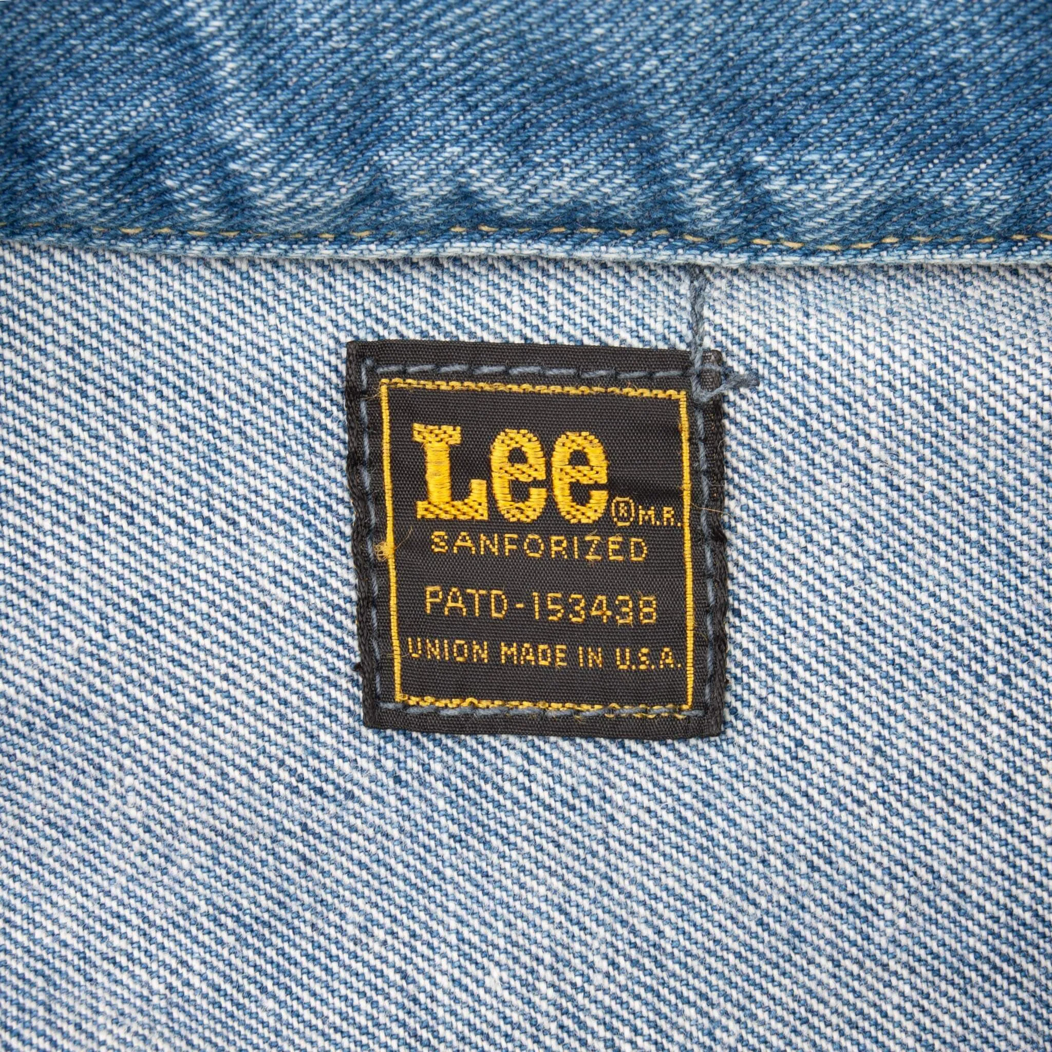 VINTAGE LEE 101J 2 POCKETS DENIM JACKET 1960S SIZE 42L MADE IN USA