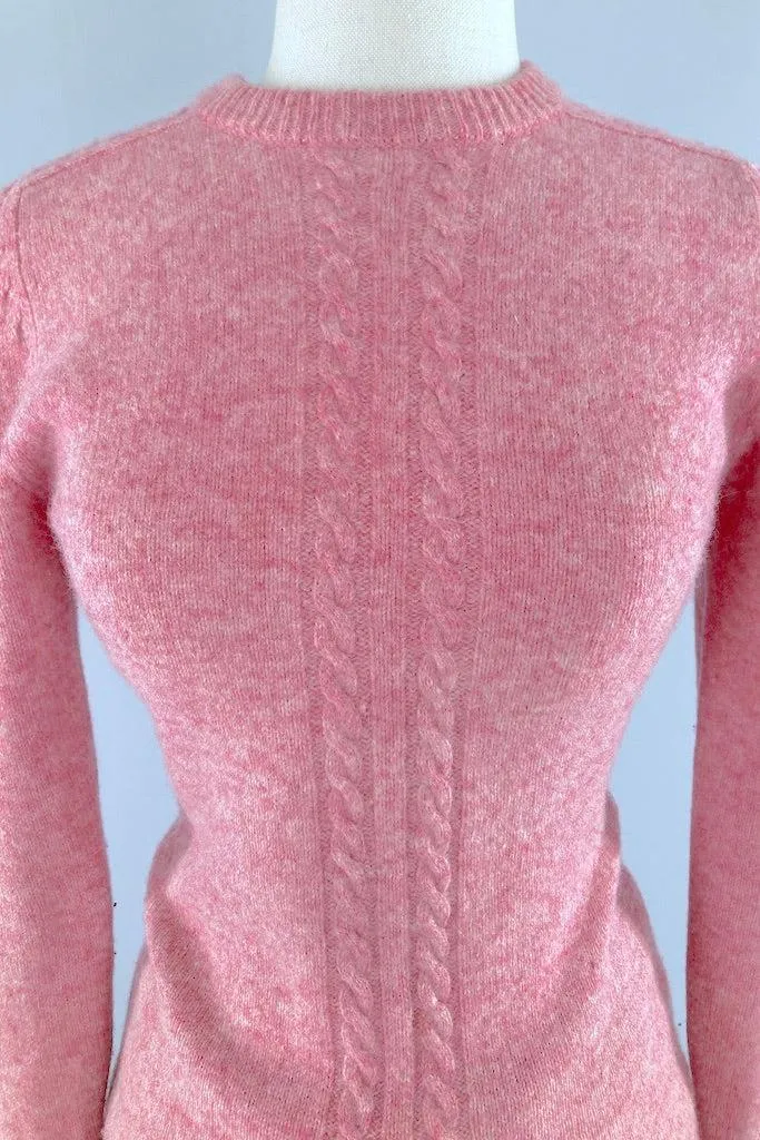 Vintage Pink Wool Fisherman's Sweater