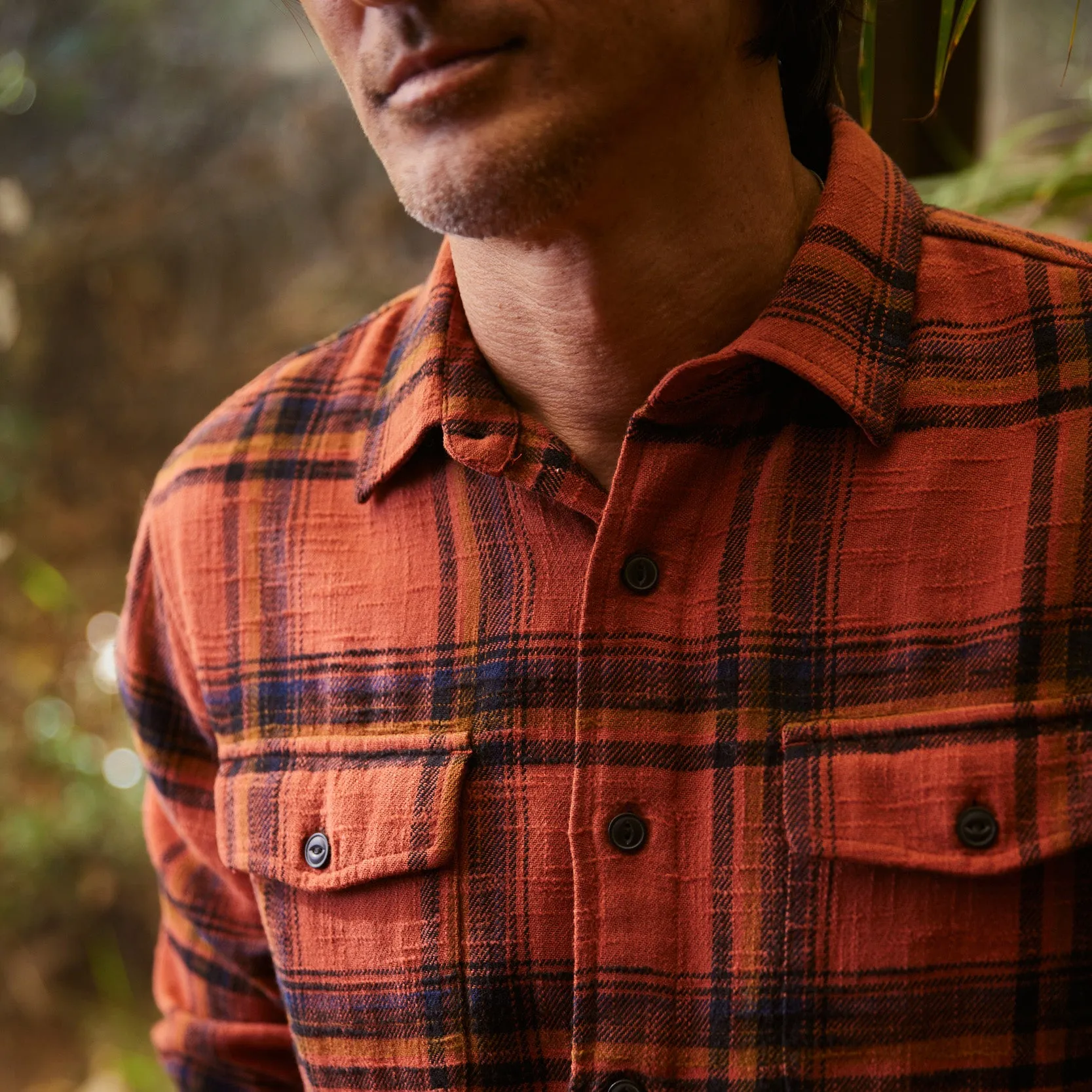 Vintage Slub Twill Shirt - Red Spice Black