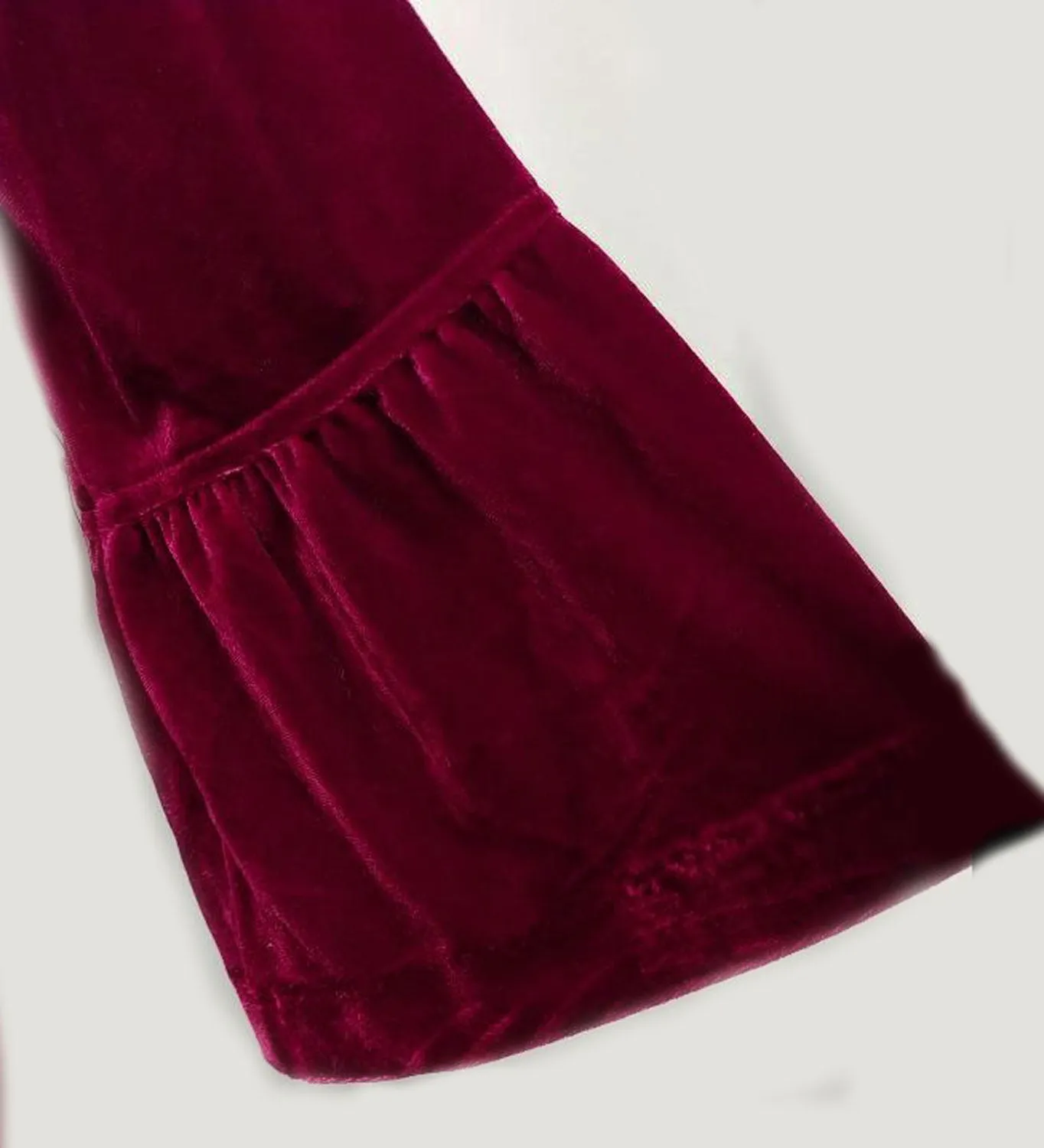 *VINTAGE VELVETY PEPLUM JACKET WITH CIRCULAR FLOUNCE SLEEVES IN RUBY - PERFECT OVER EVENING GOWNS, COCKTAIL DRESSES OR WITH JEANS