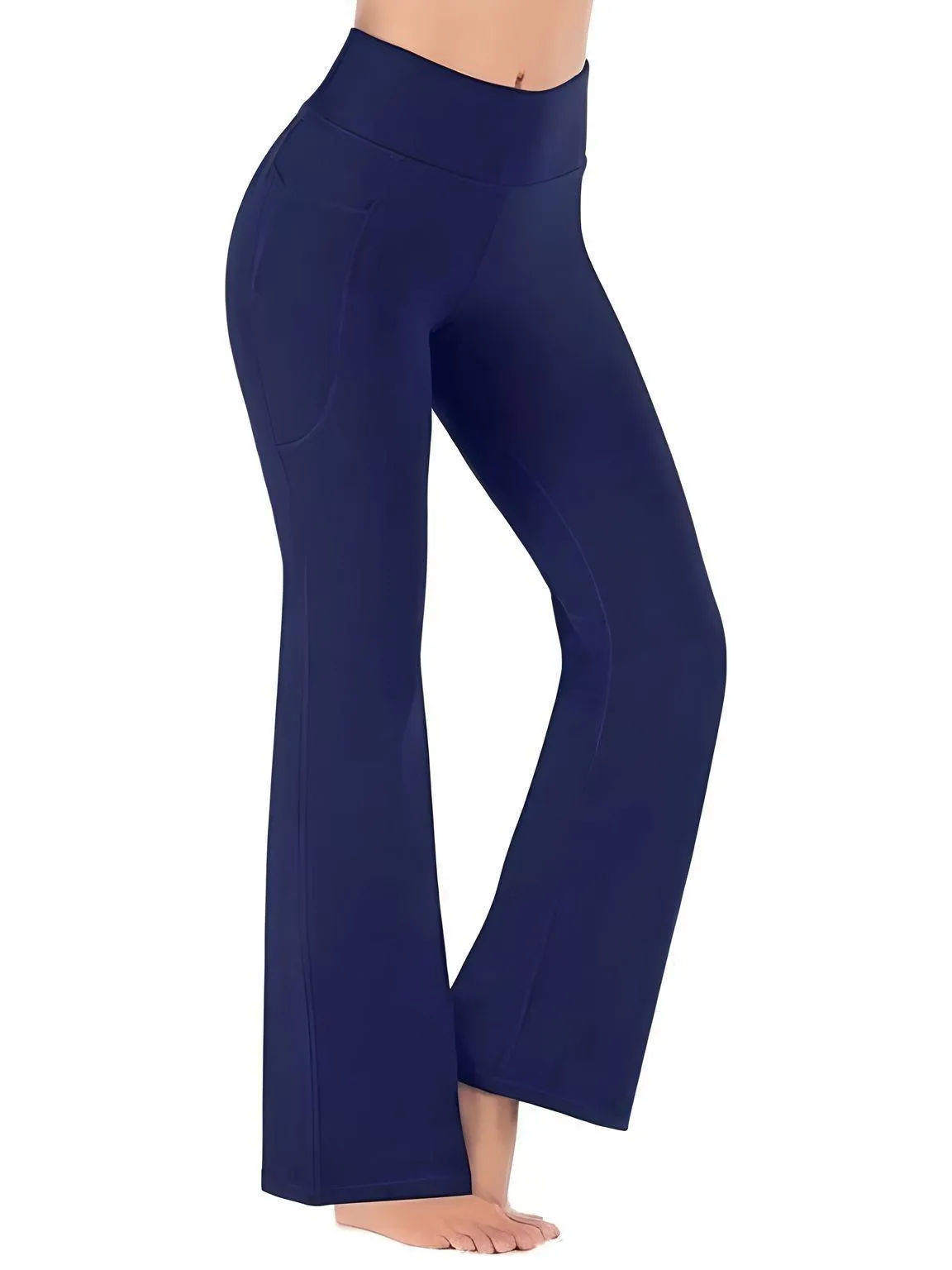 Women's High Waist Flared Yoga Pants with Pockets