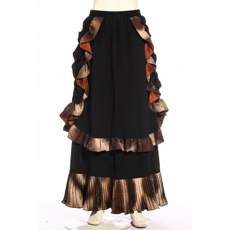 Women's Long Layered Steampunk Skirt