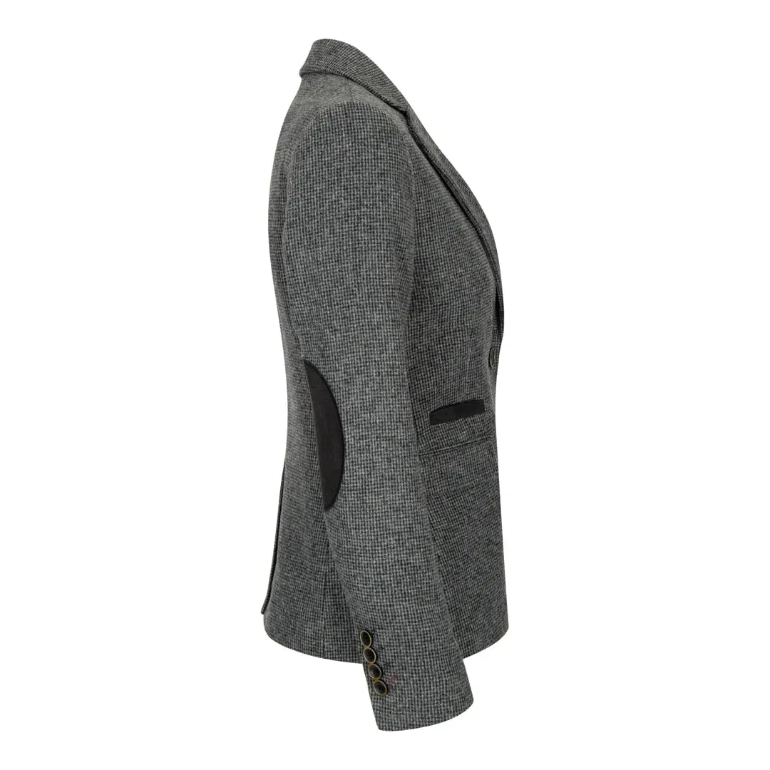 wsn01 - Women Grey Suit Blazer Waistcoat & Trousers in Tweed Herringbone